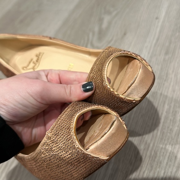 Christian Louboutin Very Prive Sequin Peep Toe Pumps - Picture 4 of 8